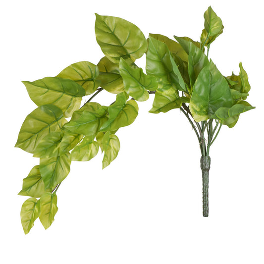 Vickerman 24" Artificial Green Pothos Leaf Bush Vine Pack of 2