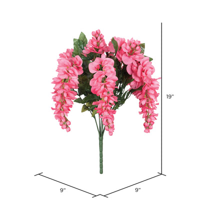Vickerman 19" Artificial Pink Wisteria Bush.