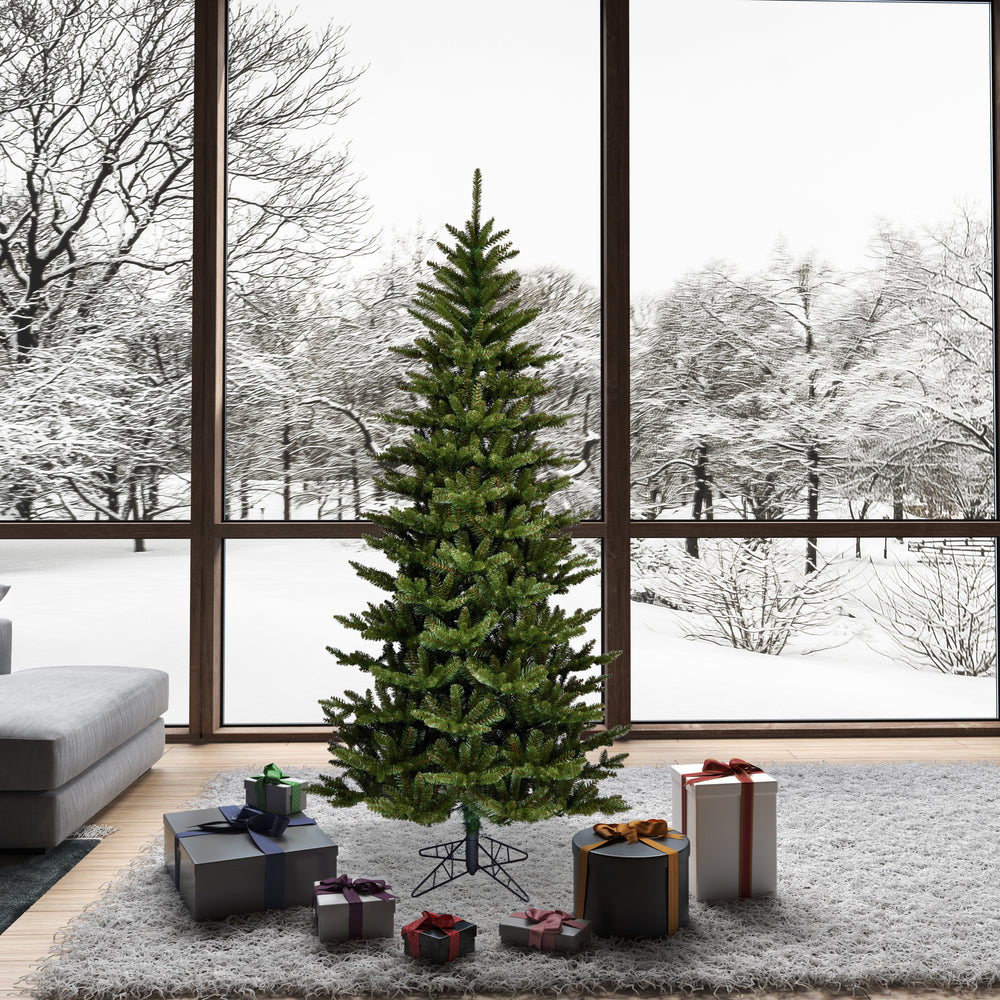Vickerman 5.5' x 37" Slim Natural Fraser Fir Tree Warm White Dura-lit LED Lights.