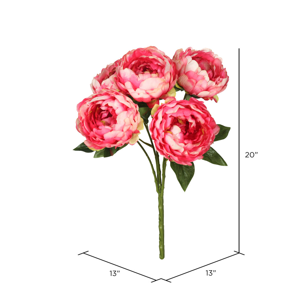 Vickerman 20" Artificial Pink Peony Bunch.