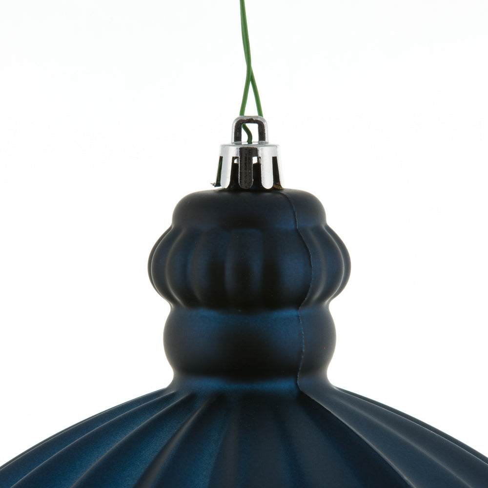 Vickerman 6" Midnight Blue Matte Onion Drop Christmas Ornament 4 per pack