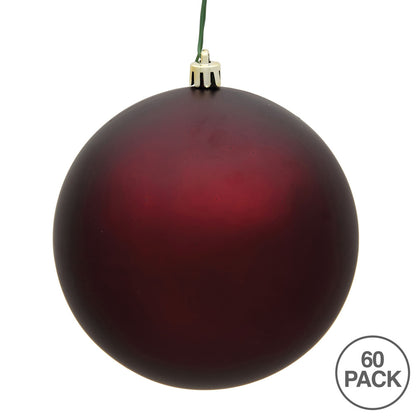 Vickerman 2.4" Burgundy Matte Ball Ornament 60 per Box