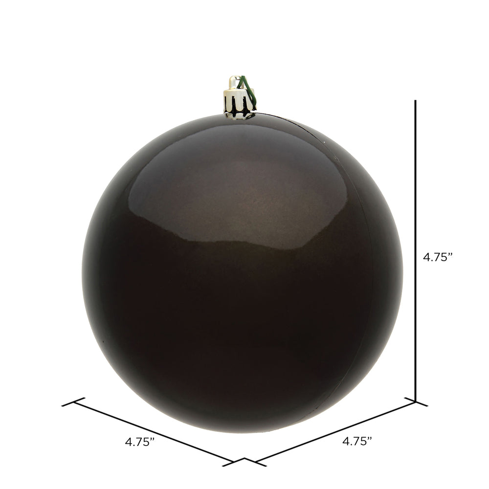 Vickerman 4.75" Gunmetal Candy Ball Ornament 4 per Bag