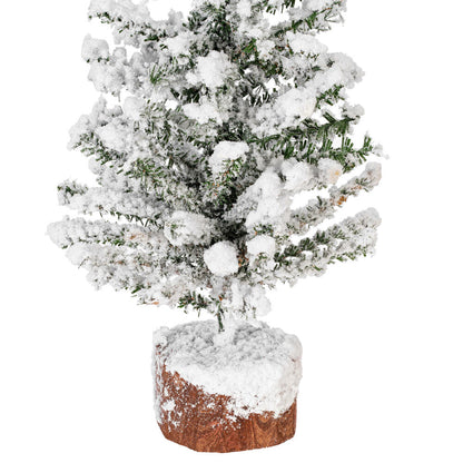 Vickerman 12" flocked Mini Pine Artificial Christmas tree Set of 3