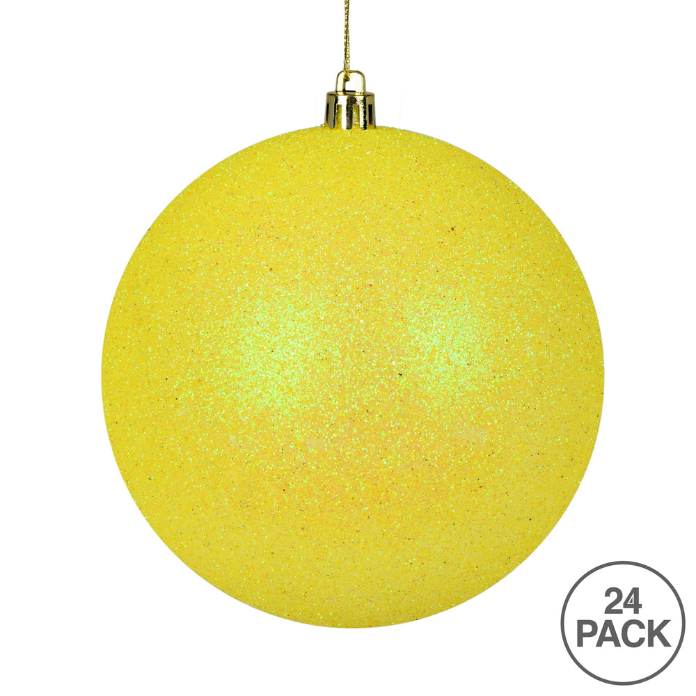 Vickerman 2.4" Yellow Glitter Ball Ornament 24 per Bag