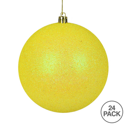 Vickerman 2.4" Yellow Glitter Ball Ornament 24 per Bag