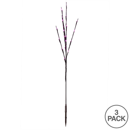 Vickerman 60 Pink LED Twig Light Set on Brown Wire Pack of 3.