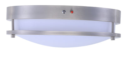 ASD Lighting LED Double Ring Flushmount 16inch 24W 120-277V Triac 3000/4000/5000K with Battery Back-up 12W Nickel ETL