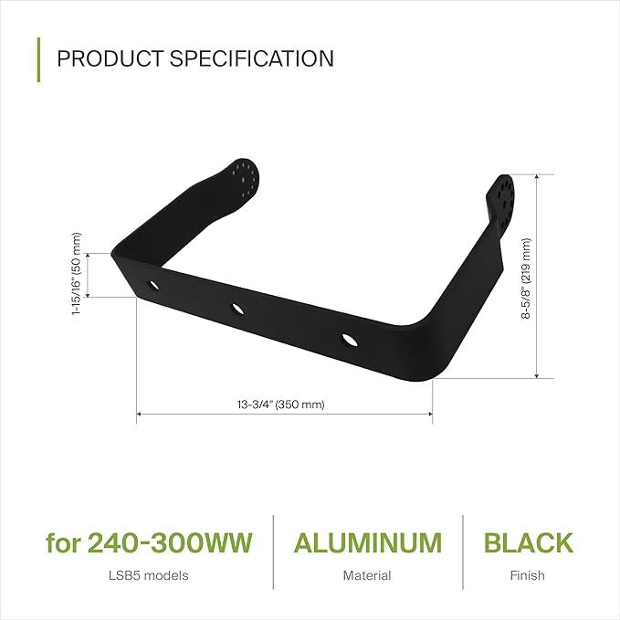 ASD Lighting Floodlight Mounting Bracket 240-300W Black