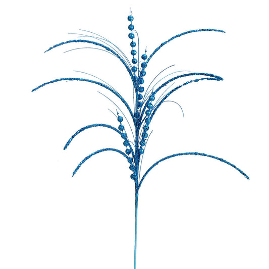 Vickerman 29" Turquoise Glitter Harvest Artificial Christmas Spray. Includes 6 sprays per pack.