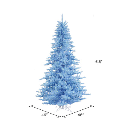 Vickerman 6.5' x 46" Sky Blue Fir Artificial Christmas Tree with Blue Dura-lit LED Lights
