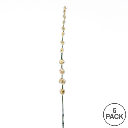 Vickerman 29.5" Artificial Cream Pom Pom Spray. Includes 6 sprays per pack.