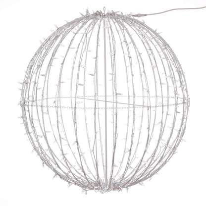 Vickerman 480Lt x 40" Fold Flat Red-Pure White-Blue Led Jumbo Hanging Sphere.