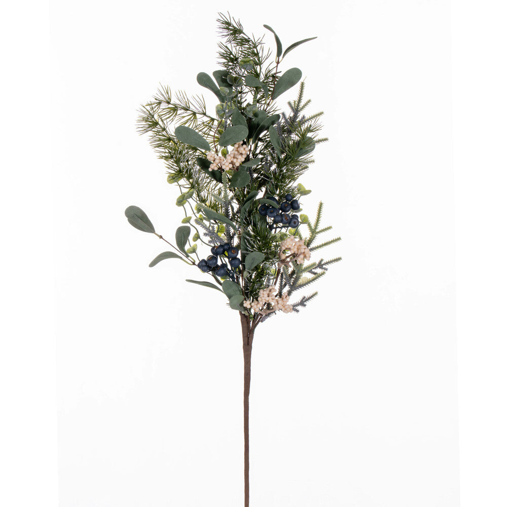 Vickerman 29" Green Artificial Pine Blueberry and White Berry Spray.