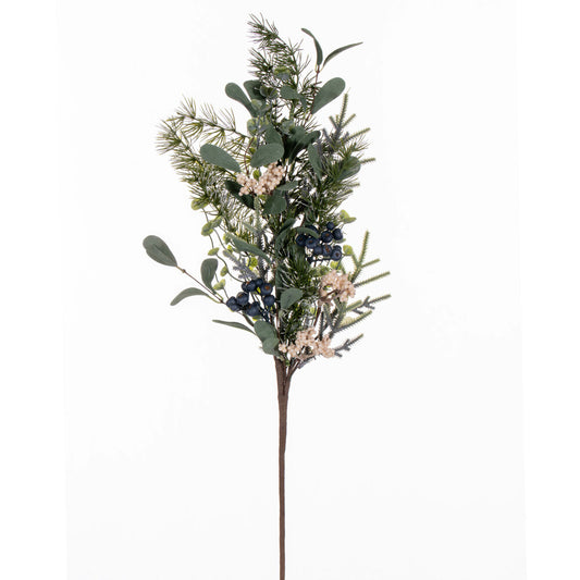 Vickerman 29" Green Artificial Pine Blueberry and White Berry Spray.