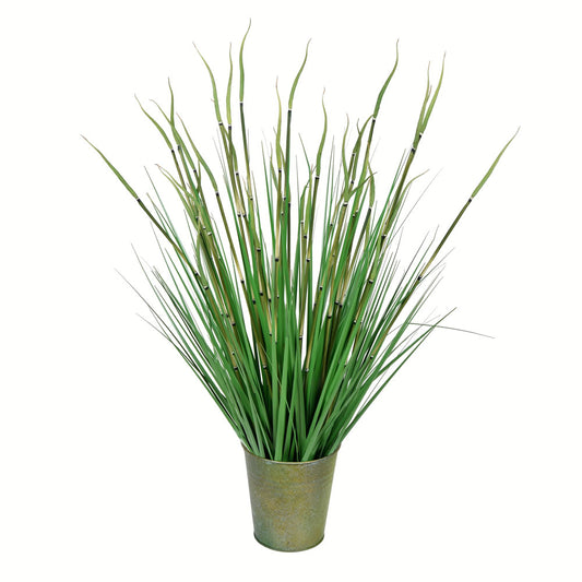Vickerman 28" Artificial Potted Green Reed Grass.