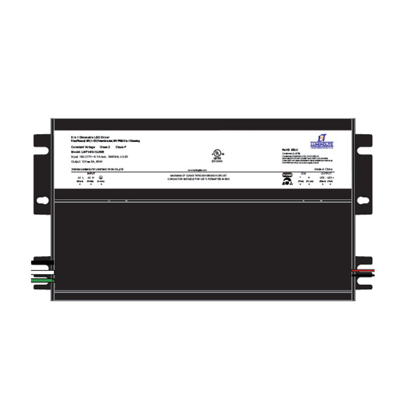 Westgate 5-In-1 Dimmable Electronic LED Driver With Junction Box, 120-277V To 24V 60W, Ribbon Lighting, Black Finish Traic/Phase,0-10V,1-10V,Potentiometer,10V Pwm