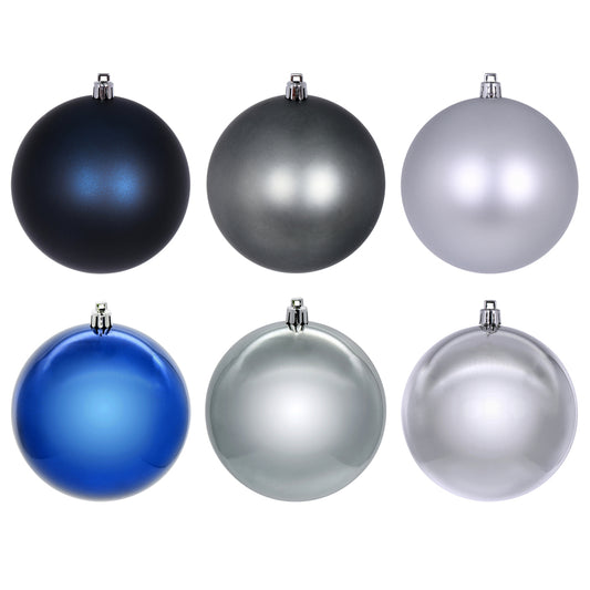 Vickerman 2.4" Midnight Blue Pewter and Silver Ornament Assortment 18 per box.