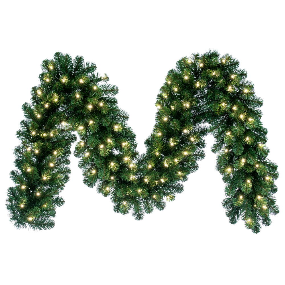 Vickerman 50' Grand Teton Artificial Christmas Garland Warm White LED Mini Lights