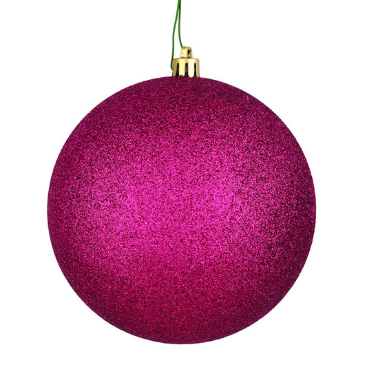 Vickerman 8" Berry Red Glitter Ball Ornament