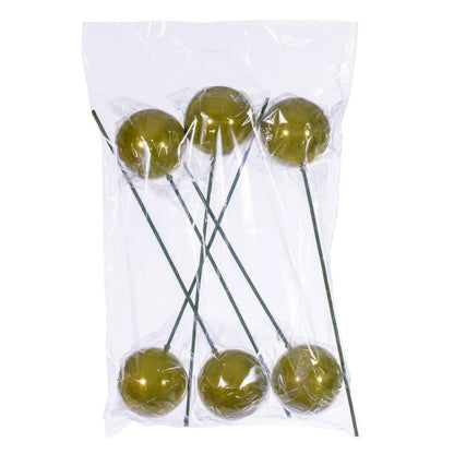 Vickerman 4" x 18" Lime Pearl Ball Ornament Stick 6 per bag.