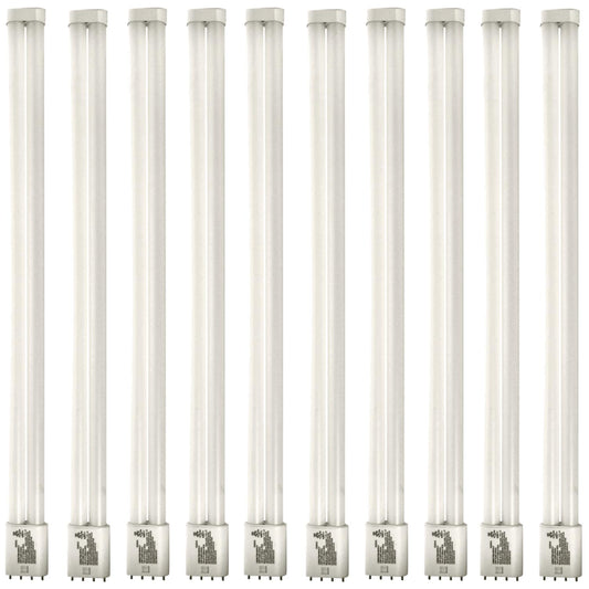 Damar- 22.5-Inch Twin Tube LTT LED Light Bulbs 4 Pin 2G11 Base 23W 2600 Lumens 3000K Soft White CRI82 120-277VAC Pack of 10- Long Linear Double Tube Replacement