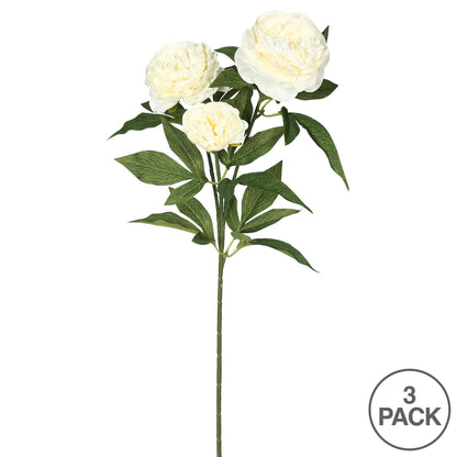 Vickerman 27" Artificial Cream Rose Spray. Includes 3 sprays per pack.