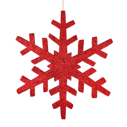 Vickerman 30" Red Glitter Snowflake Christmas Ornament