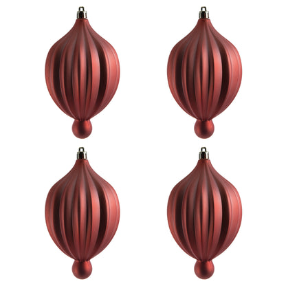 Vickerman 6.3" x 3.5"  Coral Matte Lantern Ornament with drilled and wired caps. Comes 4/bag.