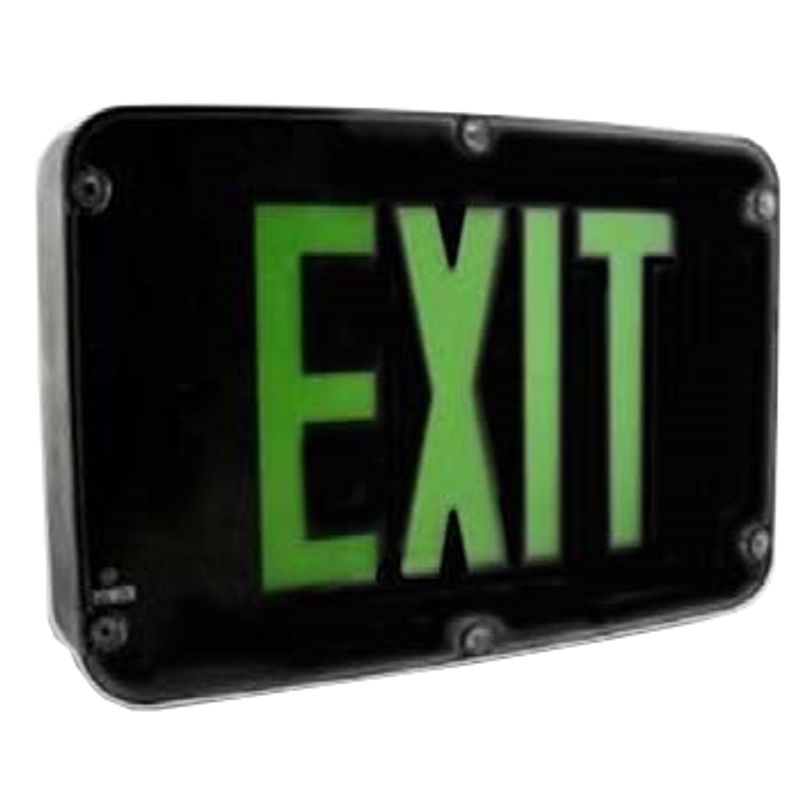 Westgate Nema 4X Rated LED Exit Sign, Single Face, Green Black Em Incl., LED Exit & Emergency Lighting, 3.8W