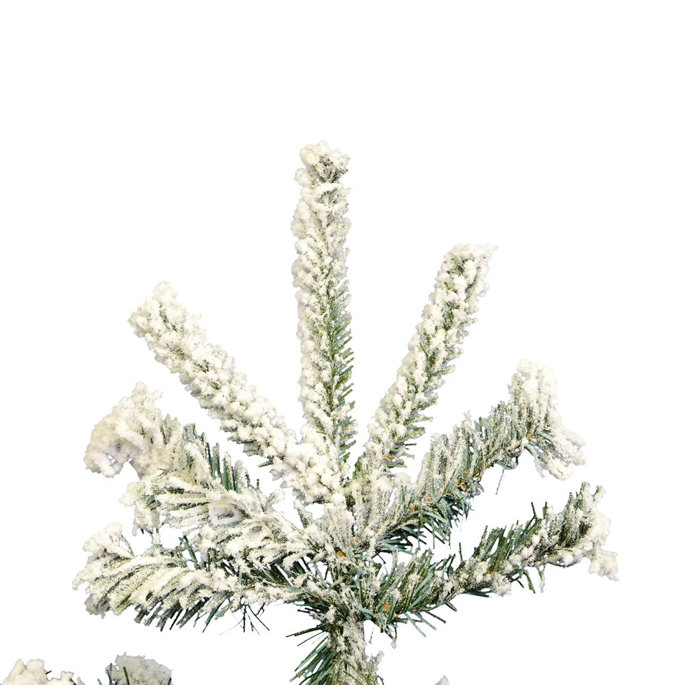 Vickerman 7.5' Flocked Sierra Fir Slim Artificial Christmas Tree Unlit