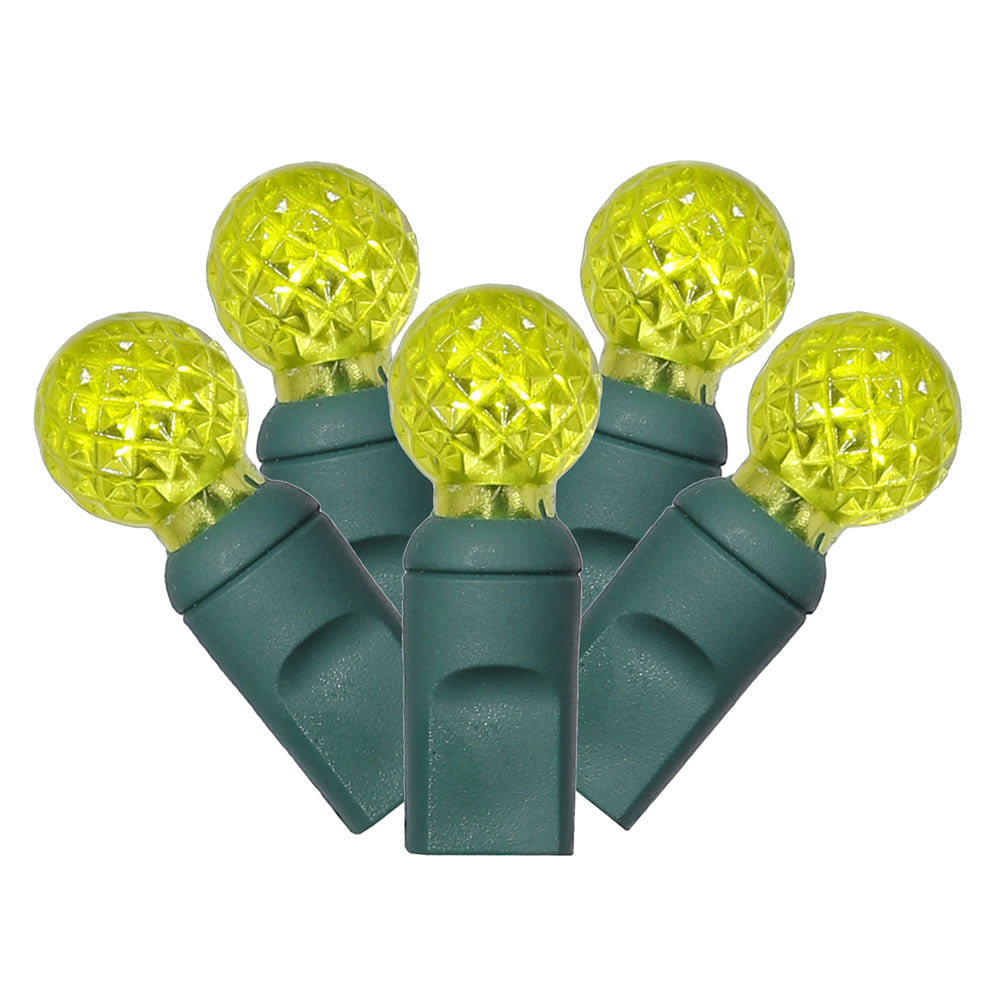 Vickerman 100 Lime G12 LED Single Mold Light on Green Wire 34' Christmas Light Strand