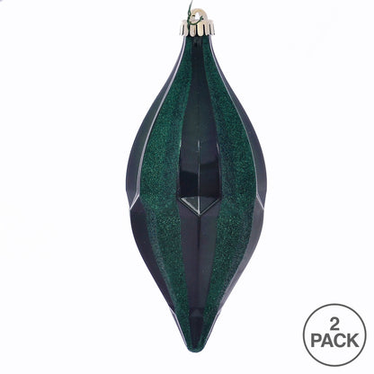 Vickerman 10" Emerald Candy Glitter Shuttle Christmas Ornament Pack of 2