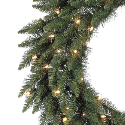 Vickerman 84" Camdon Fir Artificial Christmas Wreath Clear Dura-lit Incandescent Mini Lights