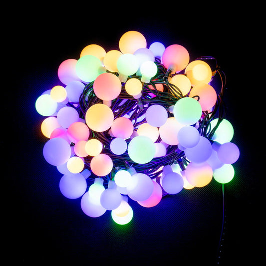 Vickerman 100 Light Multicolor LED Indoor/Outdoor Three Size Cherry Light Set.