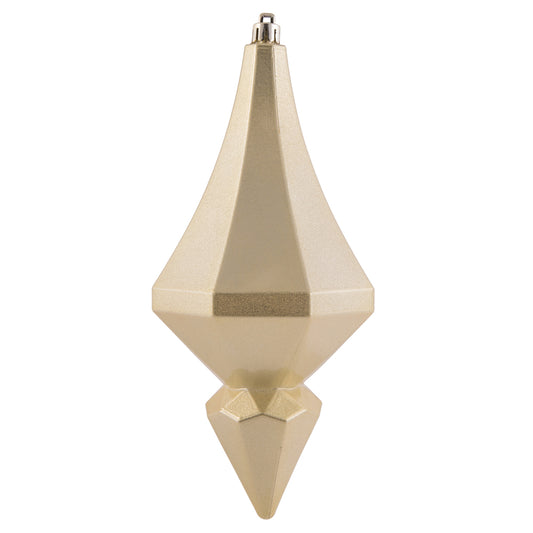 Vickerman 8" Champagne Candy Finish Diamond Finial Ornament Pack of 2