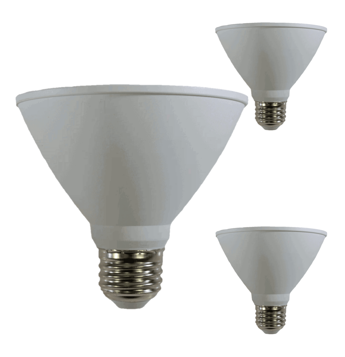 Damar PAR30 LED Short Neck Flood Light Bulb 12W E26 Medium Base 5000K Bright White Ideal for Track & Recessed Spot Light Bulbs 120V CRI80 40° Beam Angle White Finish Pack of 3