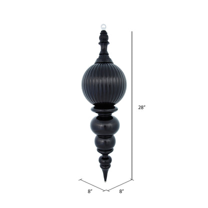 Vickerman 28" Black Shiny Finial Ornament