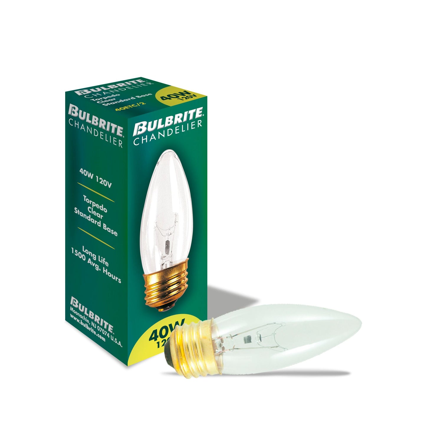 BULBRITE INCANDESCENT B10 MEDIUM SCREW (E26) 40W DIMMABLE LIGHT BULB 2700K/WARM WHITE 50PK (495040)