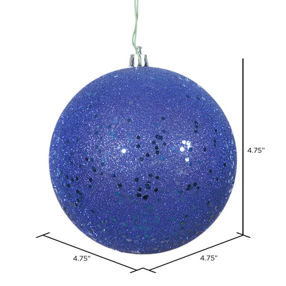 Vickerman 4.75" Coblt Blue Sequin Ball Ornament 4 per Bag