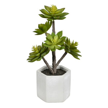 Vickerman Artificial 13"Succulent Cement Pot