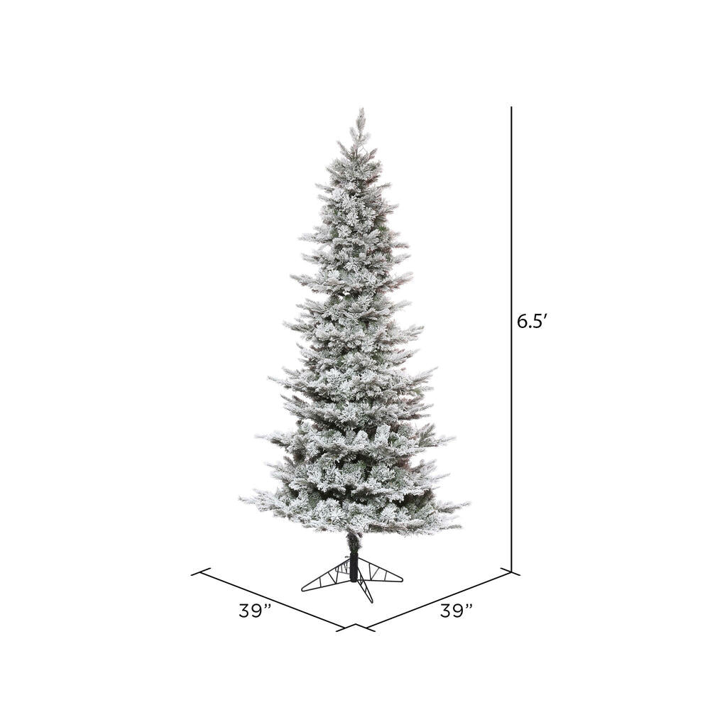 Vickerman 6.5' x 39" Flocked Kiana Christmas Artificial Tree Unlit