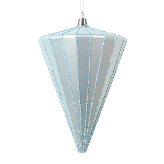 Vickerman 6" Matte Baby Blue Cone Ornament 3 per bag.