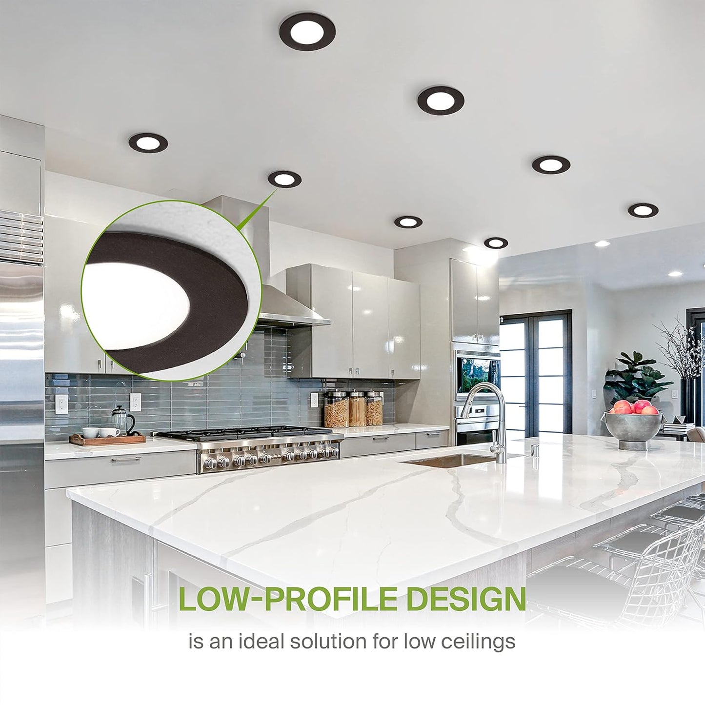 ASD Lighting LED Recessed Mini Panel Round 3inch 6W 120V Triac 2700/3000/3500/4000/5000K Black UL Energy Star