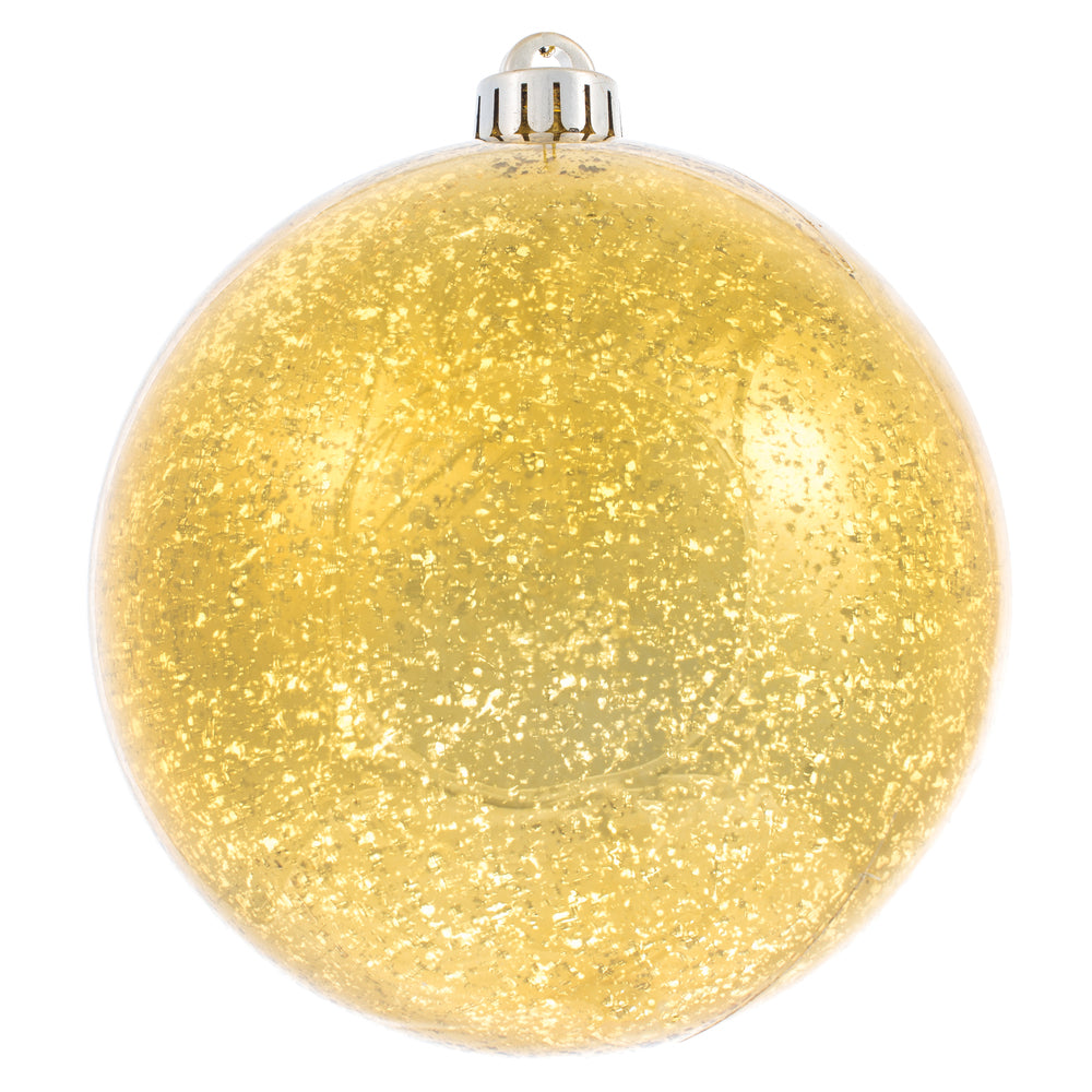 Vickerman 6" Honey Gold Mercury Ball Ornament 4 per Bag.