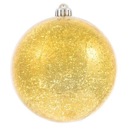 Vickerman 6" Honey Gold Mercury Ball Ornament 4 per Bag.
