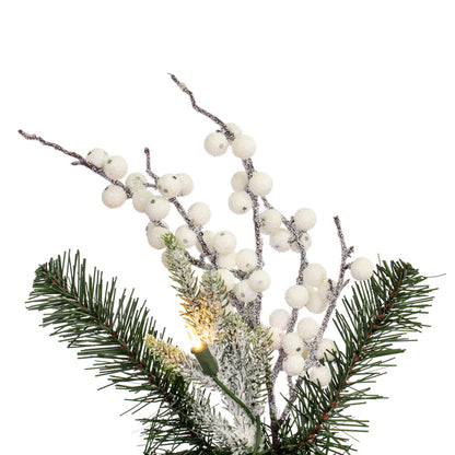 Vickerman 24" Frosted Berry Mixed Pine Cone Artificial Pre-Lit Wreath Warm White Lights.