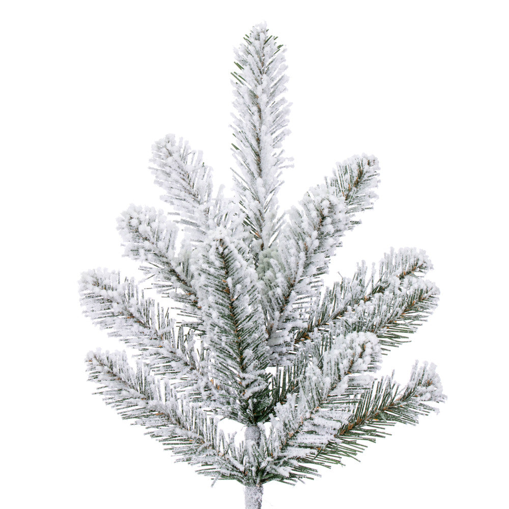 Vickerman 7.5' x 59" Flocked Bavarian Pine Artificial Unlit Christmas Tree.