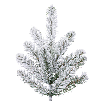 Vickerman 7.5' x 59" Flocked Bavarian Pine Artificial Unlit Christmas Tree.