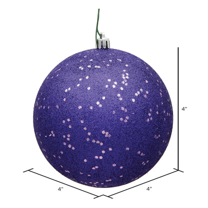 Vickerman 4" Purple Sequin Ball Ornament 6 per Bag